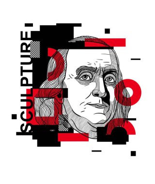 Vektör çizgileri klasik el çizimi illüstrasyon. Franklin. 