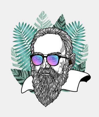 Vektör çizgileri klasik el çizimi illüstrasyon. Galile.