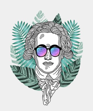 Vektör çizgileri klasik el çizimi illüstrasyon. Johann Wolfgang von Goethe