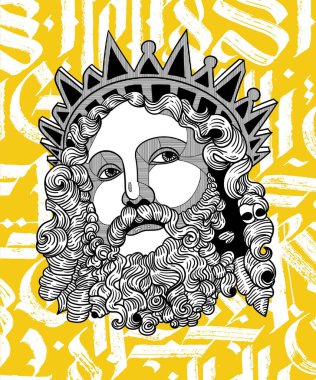 Vektör çizgileri klasik el çizimi illüstrasyon. Girolamo Lombardo. Kahinler.