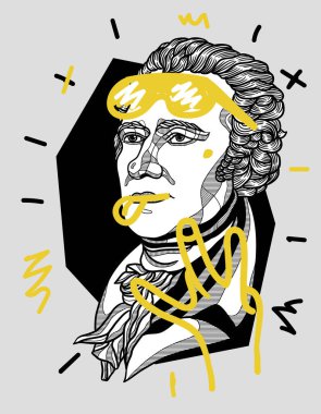 Vektör çizgileri klasik el çizimi illüstrasyon. Hamilton