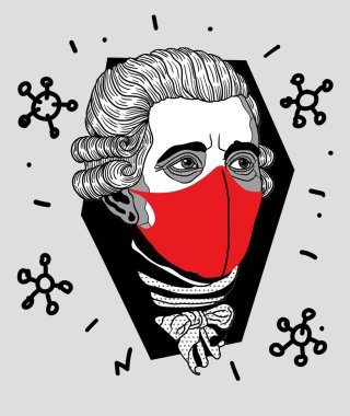 Vektör çizgileri klasik el çizimi illüstrasyon. Maskeli saman 