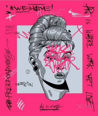 Vektör el çizimi illüstrasyon. Audrey Hepburn