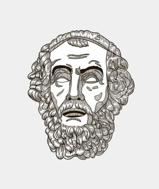 Vektör çizgileri klasik el çizimi illüstrasyon. Homer!