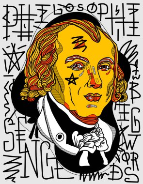 Vektör çizgileri klasik el çizimi illüstrasyon. James Madison
