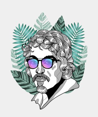 Vektör çizgileri klasik el çizimi illüstrasyon. Caravaggio. 