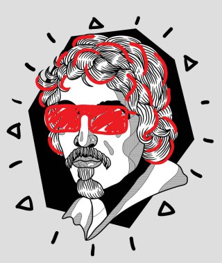 Vektör çizgileri klasik el çizimi illüstrasyon. Caravaggio. 