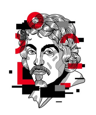 Vektör çizgileri klasik el çizimi illüstrasyon. Caravaggio. 