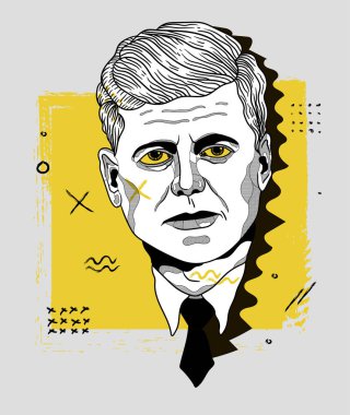 Vektör çizgileri klasik el çizimi illüstrasyon. kennedy