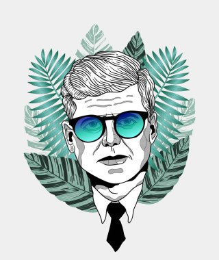 Vektör çizgileri klasik el çizimi illüstrasyon. kennedy