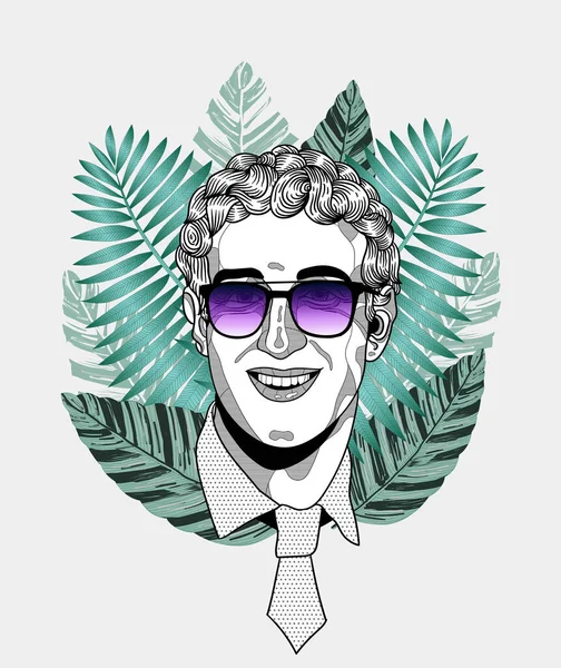 Líneas Vectoriales Ilustración Dibujada Mano Clásica Zuckerberg — Vector de stock