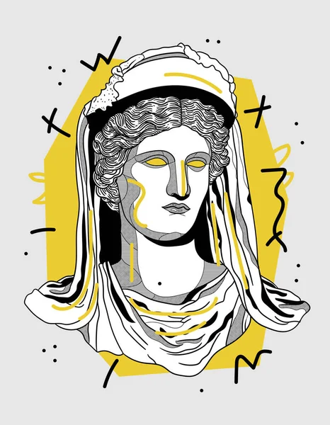 Творческая Композиция Статуи Artemis Векторная Иллюстрация — стоковый вектор