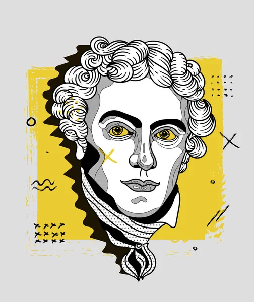 Lignes Vectorielles Illustration Classique Dessinée Main Michael Faraday — Image vectorielle