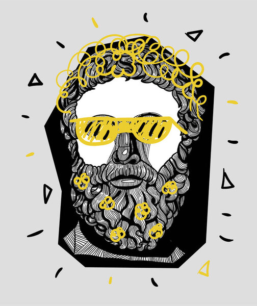 vector illustration hand drawn. Philosopher 