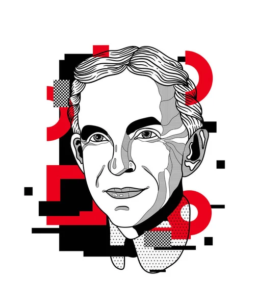 Vector Lines Classical Hand Drawn Illustration Henry Ford — Stock Vector