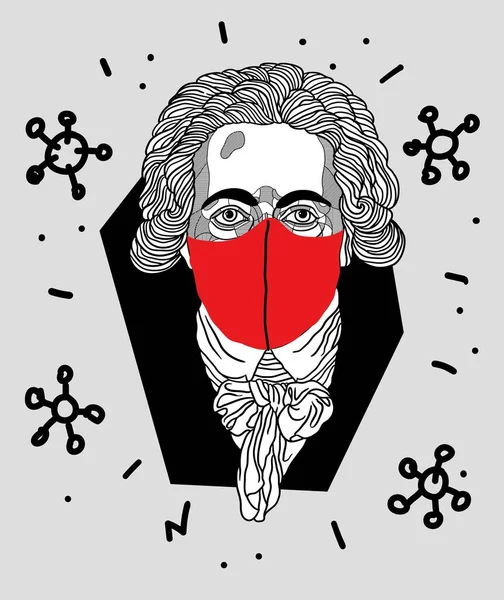 Lignes Vectorielles Illustration Classique Dessinée Main Johann Wolfgang Von Goethe — Image vectorielle