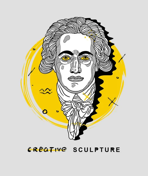 Vectorlijnen Klassieke Handgetekende Illustratie Johann Wolfgang Von Goethe — Stockvector