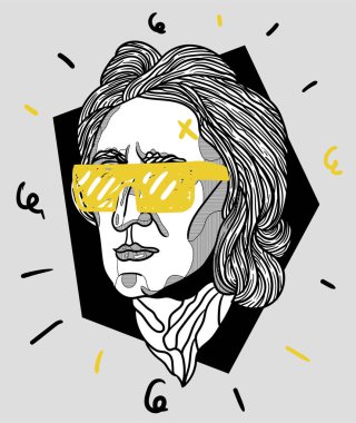 Vektör çizgileri klasik el çizimi illüstrasyon. locke 