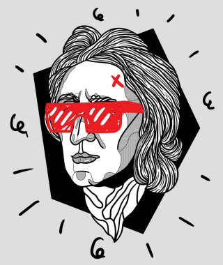 Vektör çizgileri klasik el çizimi illüstrasyon. locke 