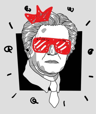 Vektör çizgileri klasik el çizimi illüstrasyon. malevich