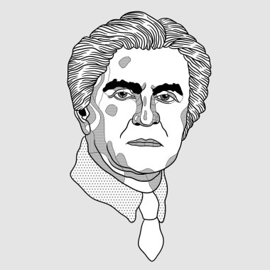 Vektör çizgileri klasik el çizimi illüstrasyon. malevich