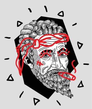 Vektör çizgileri klasik el çizimi illüstrasyon. mikelangelo