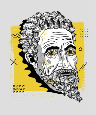 Vektör çizgileri klasik el çizimi illüstrasyon. mikelangelo