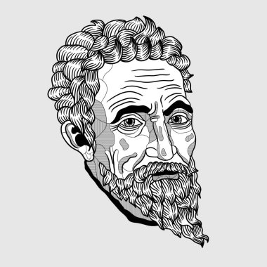 Vektör çizgileri klasik el çizimi illüstrasyon. mikelangelo