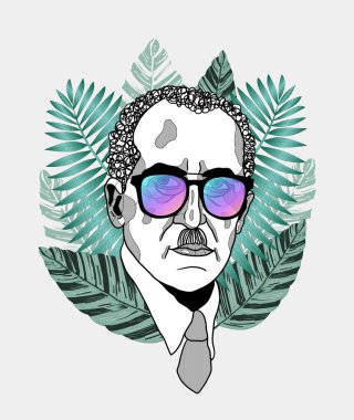 Vektör çizgileri klasik el çizimi illüstrasyon. mondrian