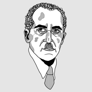 Vektör çizgileri klasik el çizimi illüstrasyon. mondrian