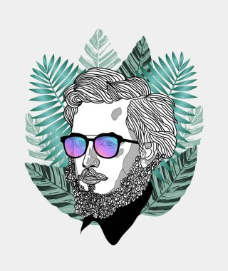 Vektör çizgileri klasik el çizimi illüstrasyon. monet