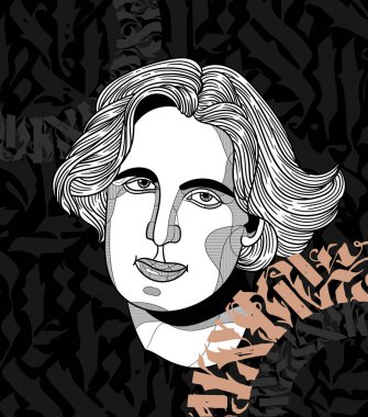 Vektör çizgileri klasik el çizimi illüstrasyon. Oscar Wilde 
