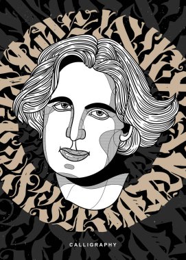 Vektör çizgileri klasik el çizimi illüstrasyon. Oscar Wilde 