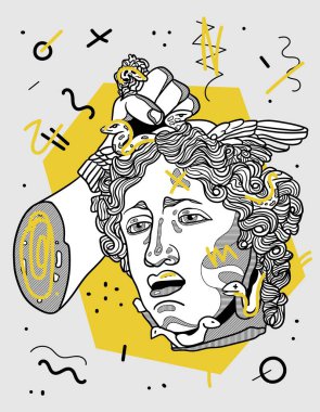 Perseus ve Medusa 'nın başı, vektör.