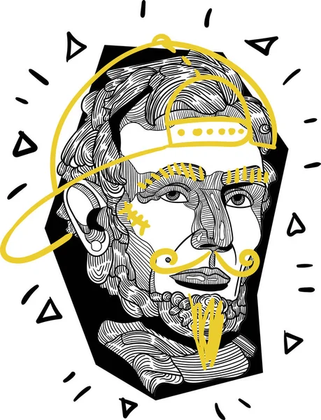 Vektör çizgileri klasik el çizimi illüstrasyon. Linkoln