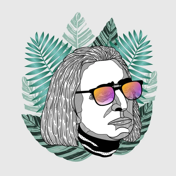 Franz Liszt Ilustración Vectorial Dibujada Mano — Vector de stock