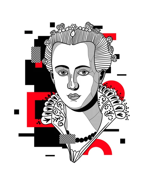Портрет Марии Медичи — стоковый вектор