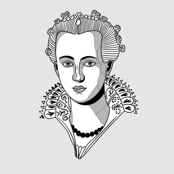 Maria Medici Composição Retrato — Vetor de Stock