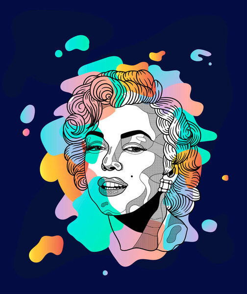 Vector lines classical hand drawn illustration. monroe