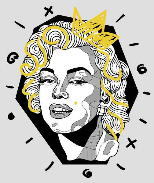 Vektör çizgileri klasik el çizimi illüstrasyon. Monroe.