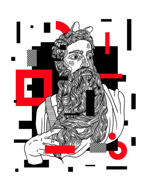 Lignes Vectorielles Illustration Classique Dessinée Main Moïse — Image vectorielle
