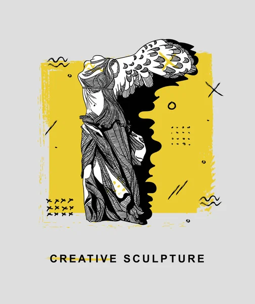 Illustration Vectorielle Créative Statue Nike — Image vectorielle