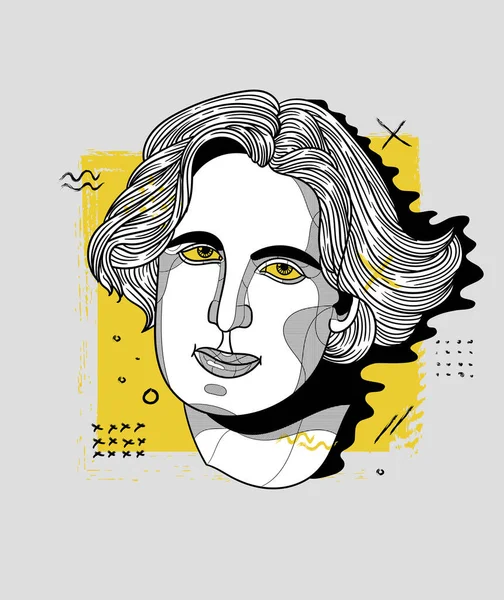 Linhas Vetoriais Ilustração Clássica Desenhada Mão Oscar Wilde —  Vetores de Stock