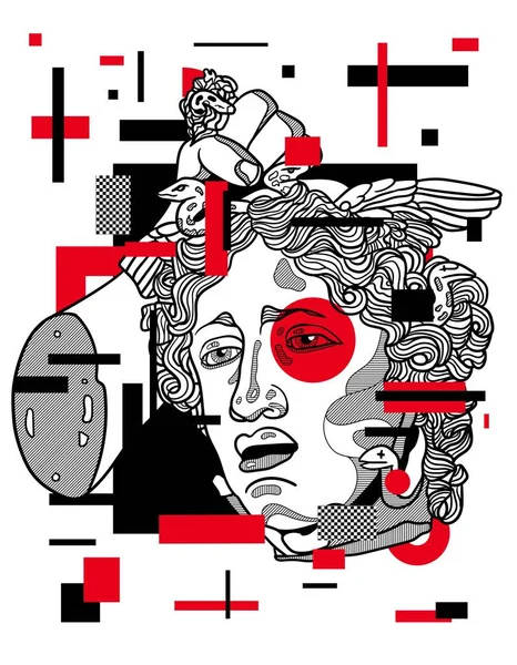 Perseus ve Medusa 'nın başı, vektör.