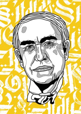 Vektör çizgileri klasik el çizimi illüstrasyon. Thomas Edison 