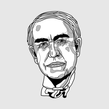 Vektör çizgileri klasik el çizimi illüstrasyon. Thomas Edison 