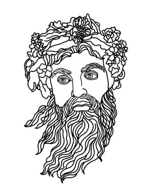 Vektör çizimi el çizimi. poseidon