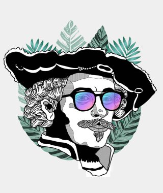 Vektör çizgileri klasik el çizimi illüstrasyon. rembrandt