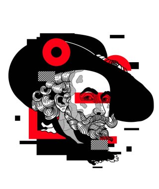 Vektör çizgileri klasik el çizimi illüstrasyon. Rubens.