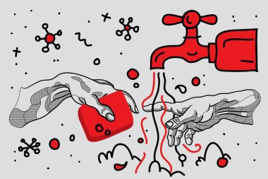 Adem 'in yaratılışı, Michelangelo, vektör